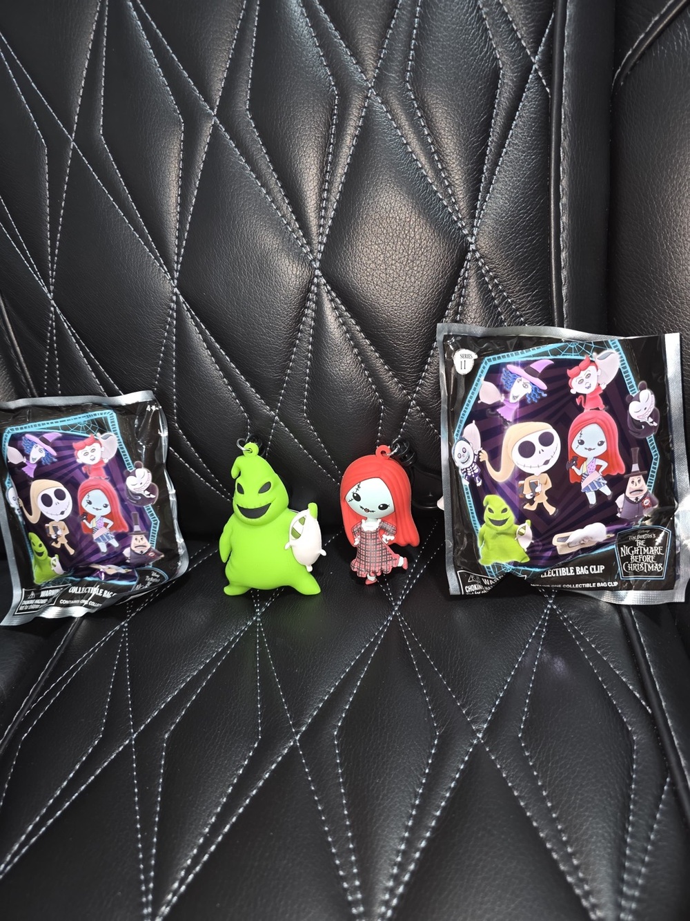 Sally & Oogie Boogie Kids Toy Bag Clips - Red & Green